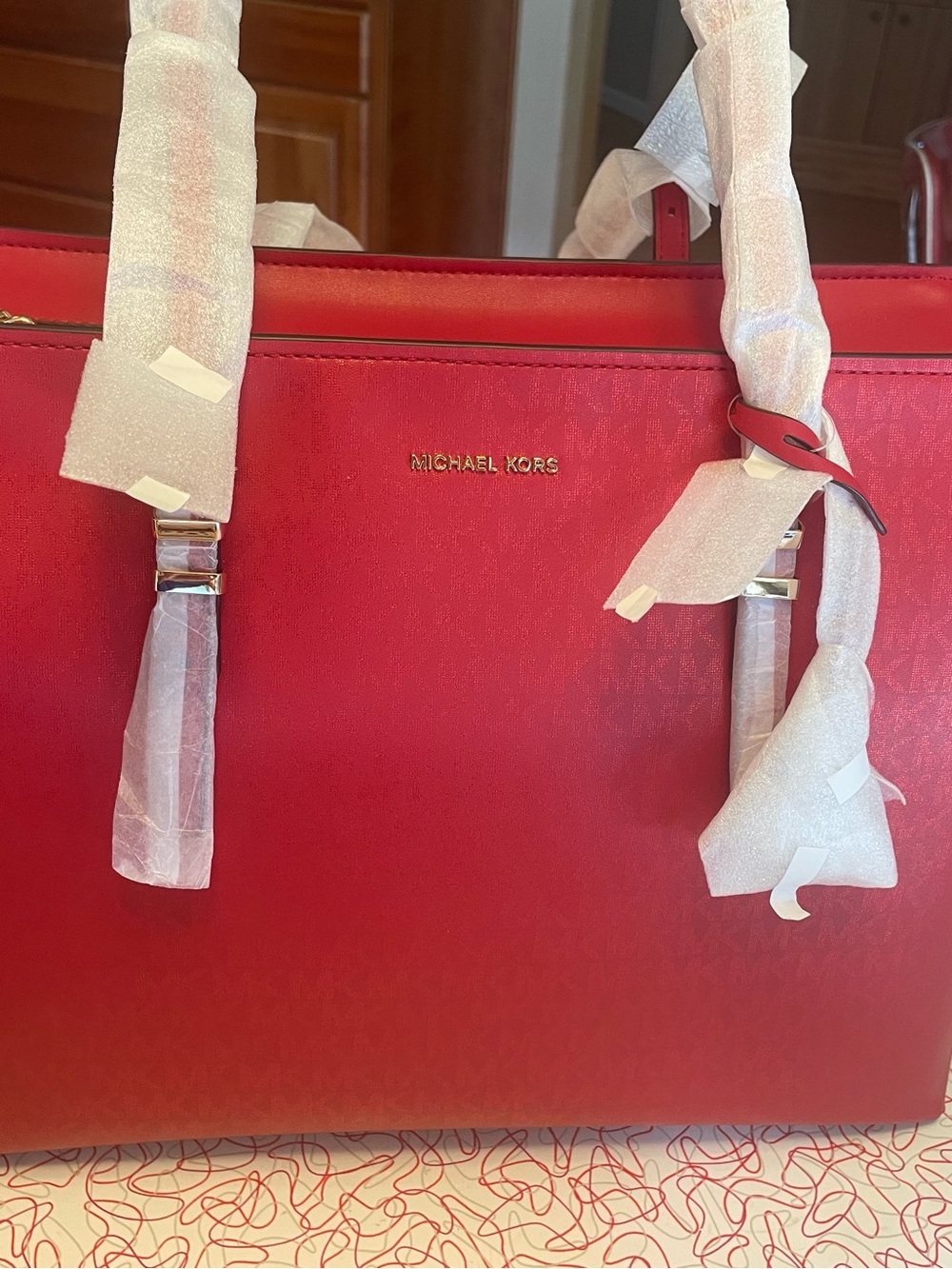Michael Kors Metallic Red Quinn Tote